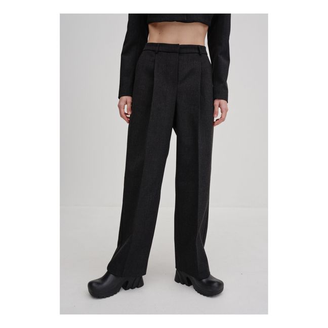 Pantalon Theis Laine Vierge | Gris Antracita