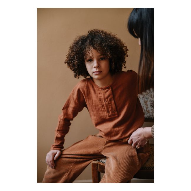 Kurta Gaze de Coton Bio Roméo | Chocolat