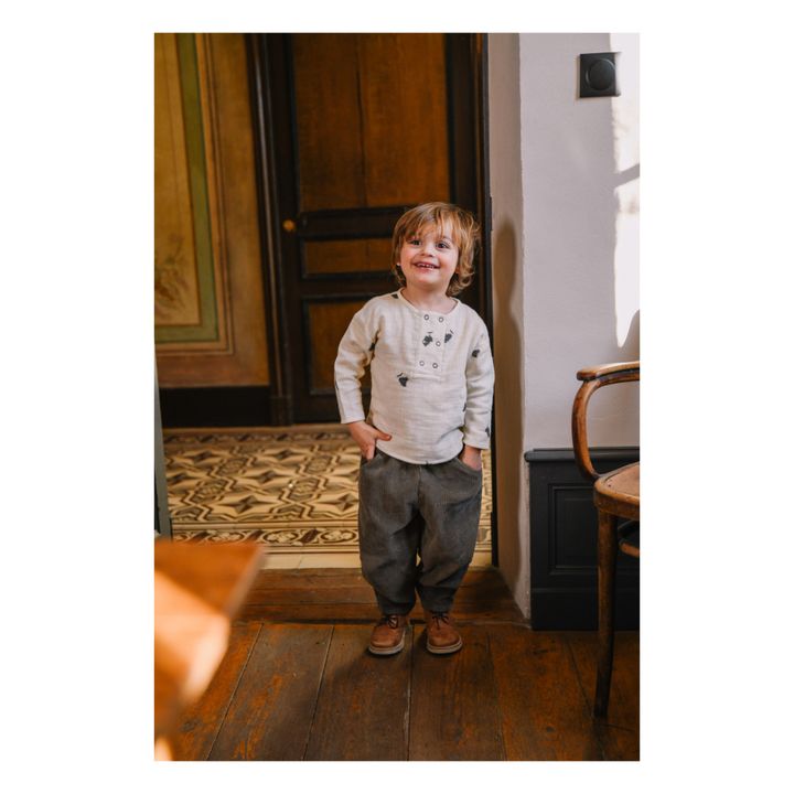 Studio Bohème Kurta Organic Cotton Gauze Grapes Romeo Ecru Smallable