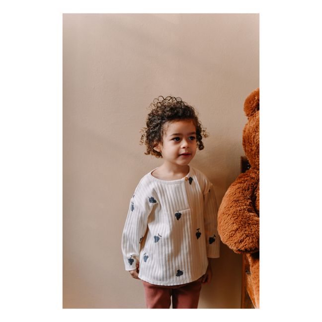 T-Shirt Coton Bio Côtelé Raisins Orso | Seidenfarben