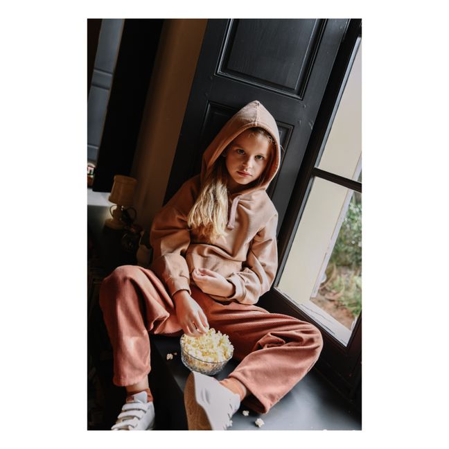 Sweat Capuche Coton Bio Robin | Vieux Rose