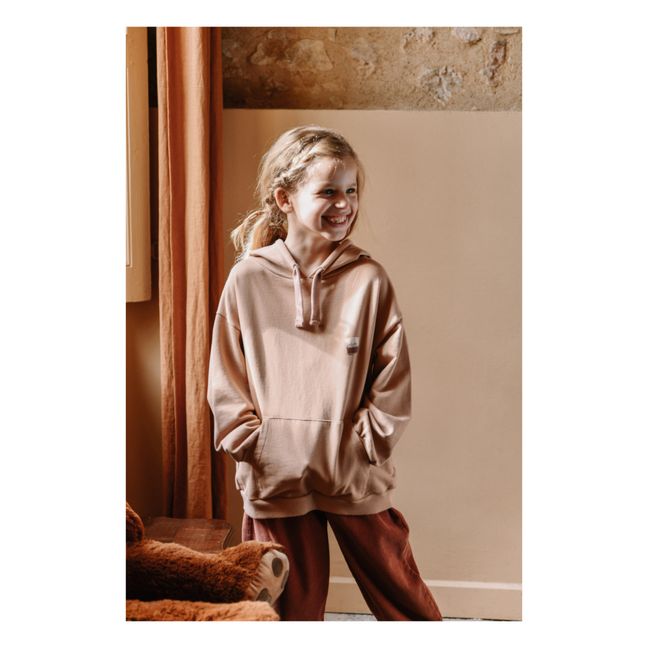 Sweat Capuche Coton Bio Robin | Vieux Rose