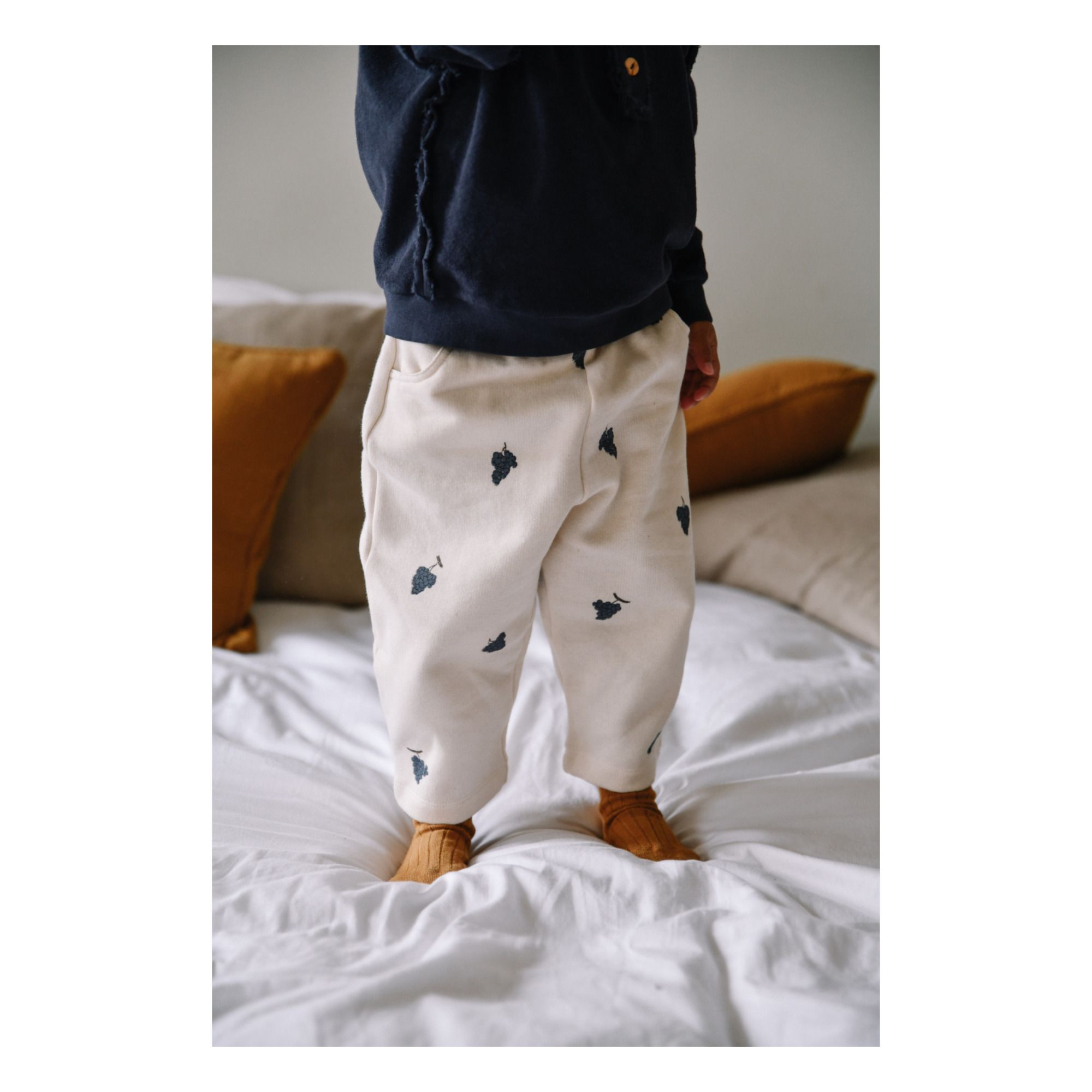 Studio Bohème - Organic cotton fleece trousers Grapes Carrot