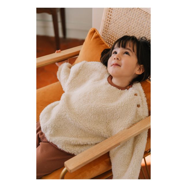 Sweat Coton Bio Façon Fourrure Ours | Ecru