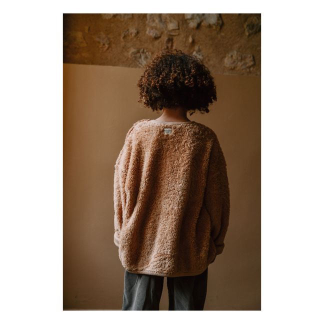 Sweat Coton Bio Façon Fourrure Ours | Beige