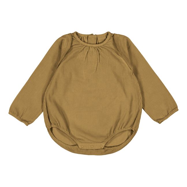 Barboteuse Velours Milleraies Coton Bio Esmée | Camel