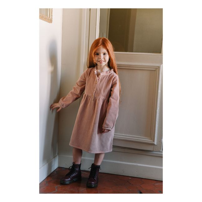 Robe Velours Milleraies Coton Bio Vermont | Vieux Rose