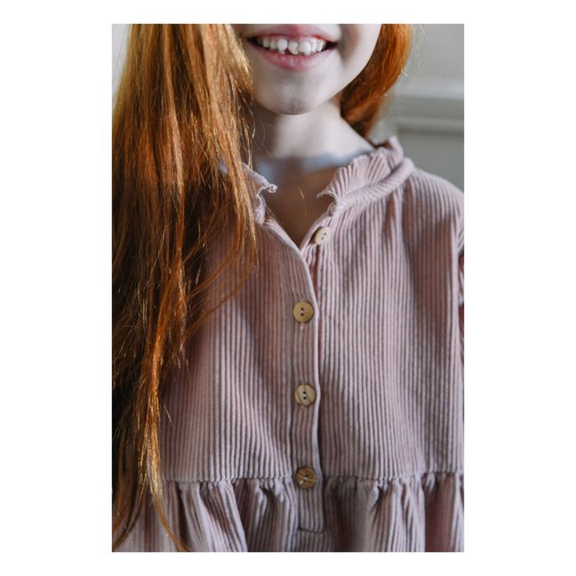 Robe Velours Milleraies Coton Bio Vermont | Vieux Rose