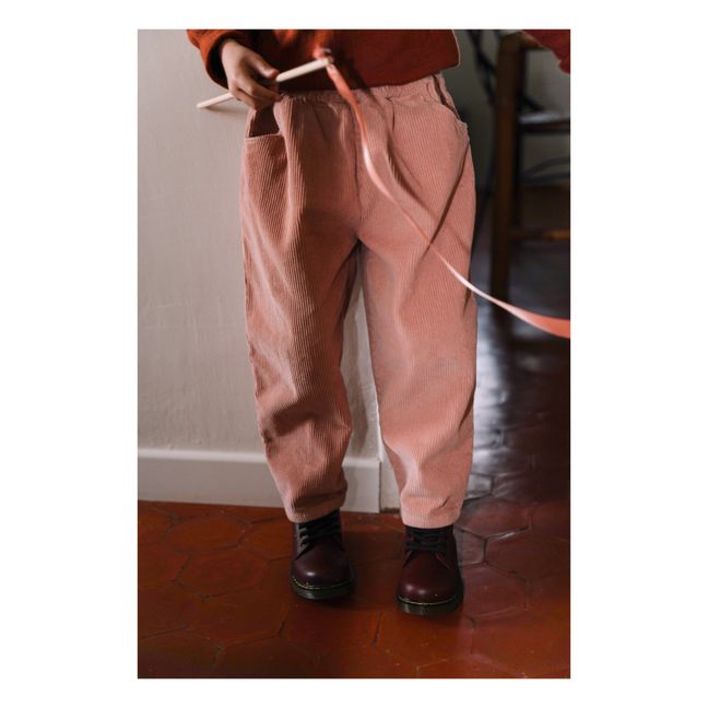 Pantalon Velours Milleraies Coton Bio Carrot | Dusty Pink