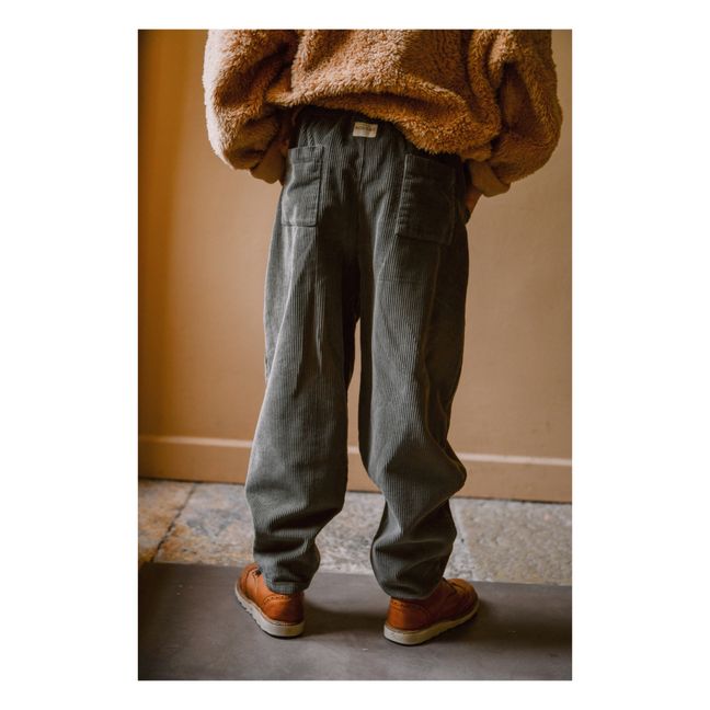 Pantalon Velours Milleraies Coton Bio Carrot | Vert kaki
