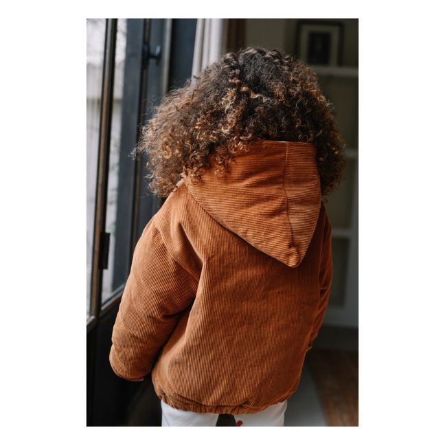 Veste Capuche Velours Milleraies Coton Bio Frio | Caramel