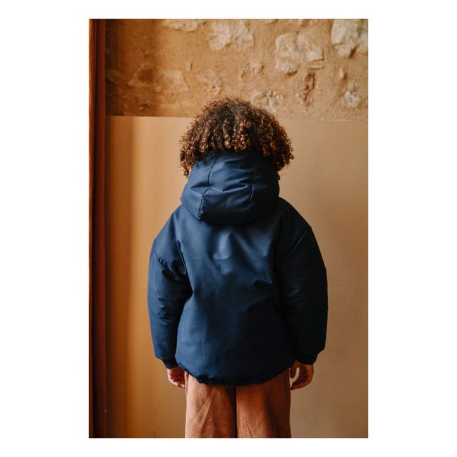 Frio Rain Cotton and Recycled Parka | Midnight blue