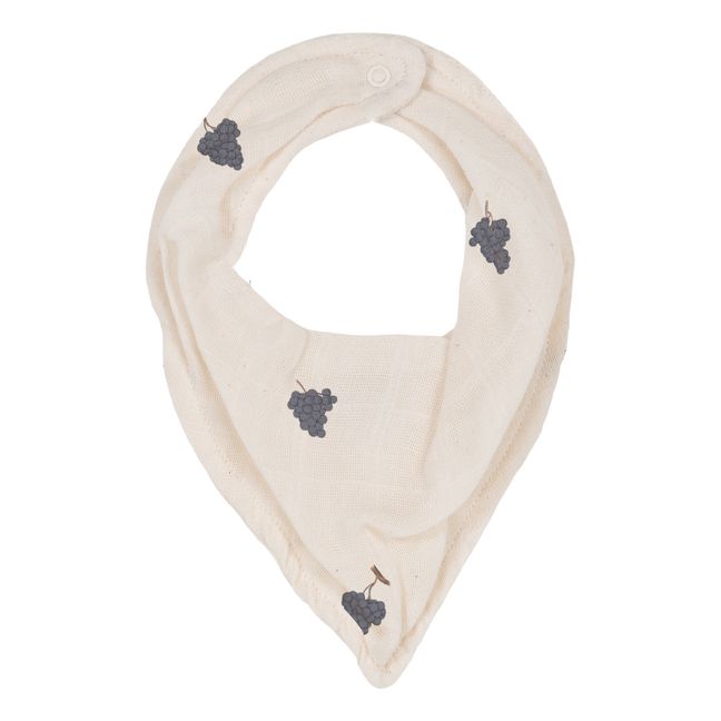 Bavoir Mousseline de Coton Bio Raisins Abel | Ecru