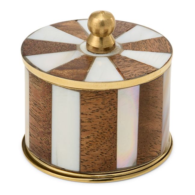 Petite boîte rayée Woody Circus | Weiß