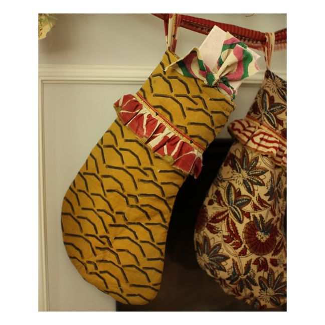 Cotton Christmas boot | Ochre