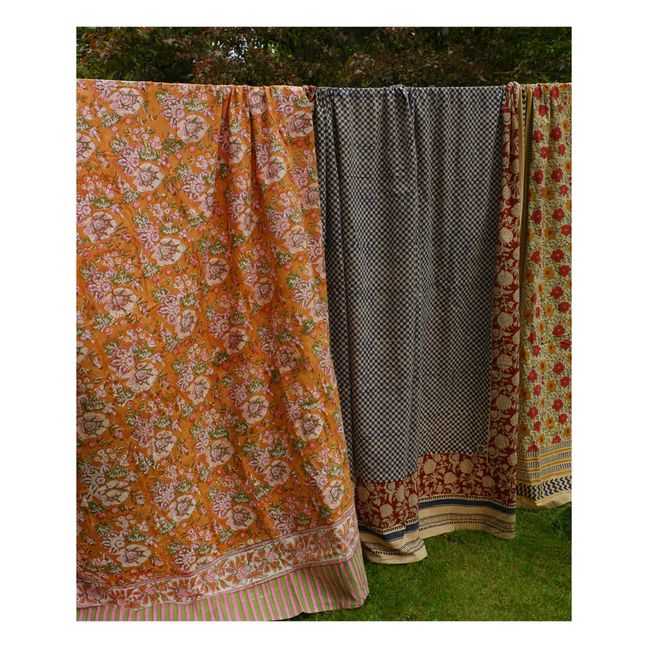 Plaid Marigold et totebag en coton | Sable
