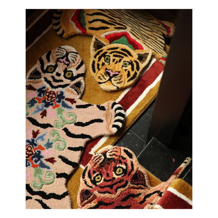 Tapis Tigre Oriental Rug Of Houston - Orange Fait Main 100% Laine - 3x5 Ft