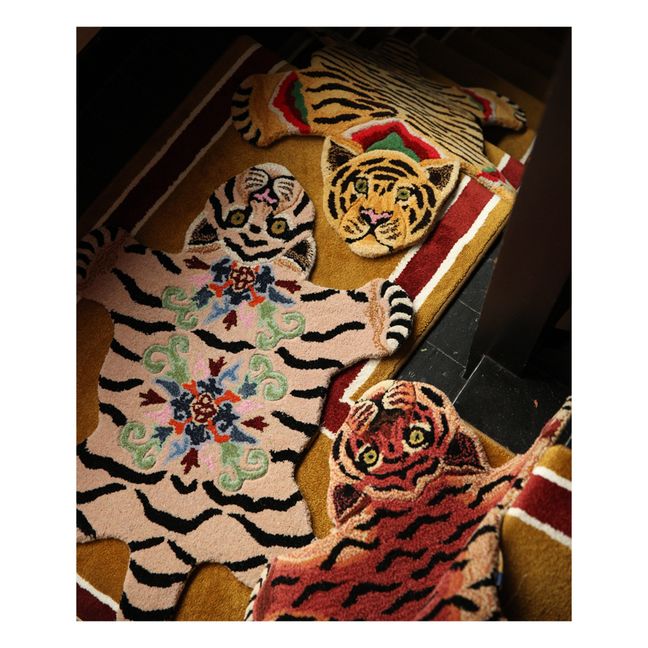 Tapis tigre Mahee Majestic en laine | Rosa Melocotón
