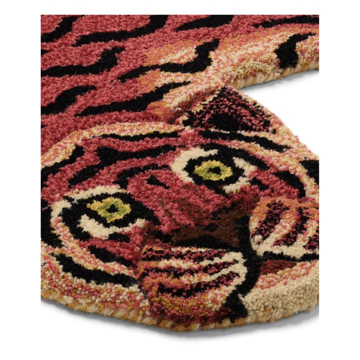Babul Bombay Tiger-Teppich aus Wolle | Rot- Produktbild Nr. 3