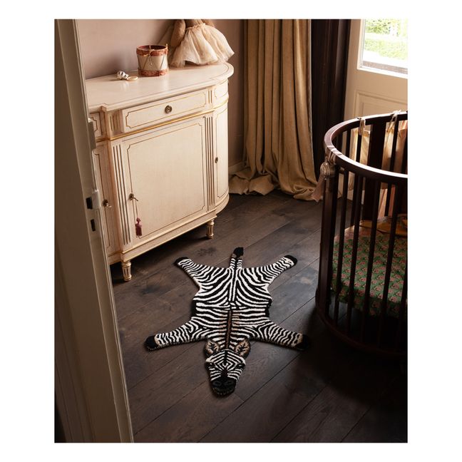 Teppich Zebra aus Wolle | Noir/Blanc