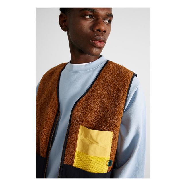 Veste Sans Manches Shearling Radio Club | Marron