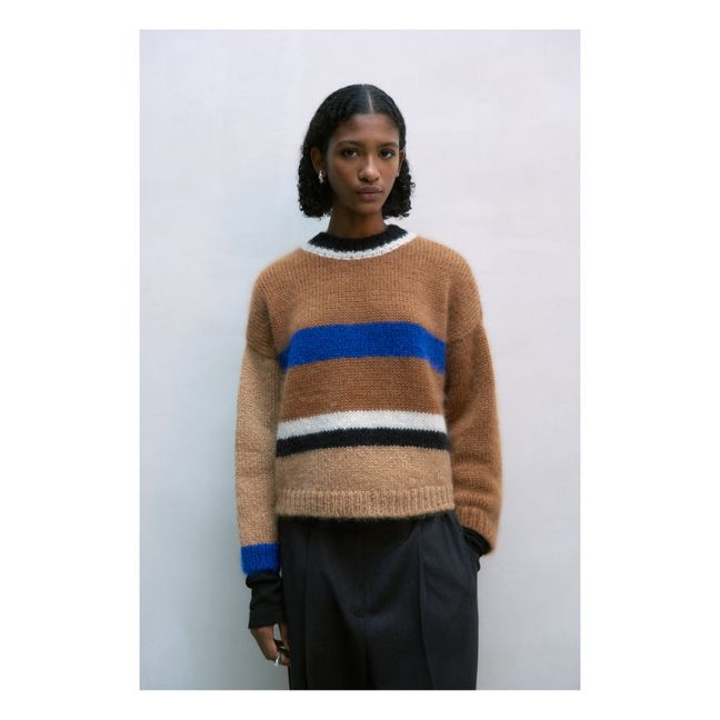 Pull Rayé Mohair | Beige