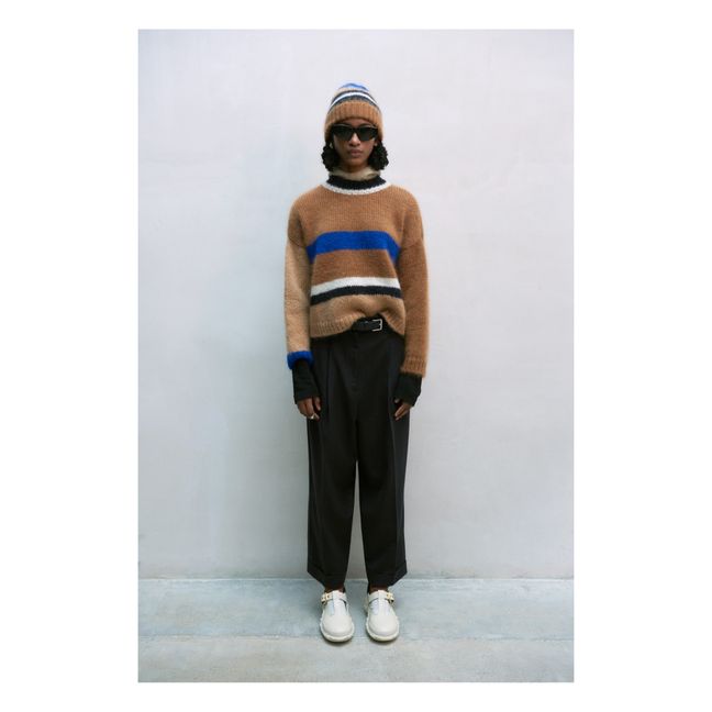 Pull Rayé Mohair | Beige
