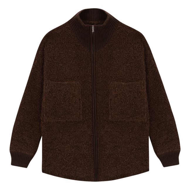Gilet Laine et Mohair | Marron