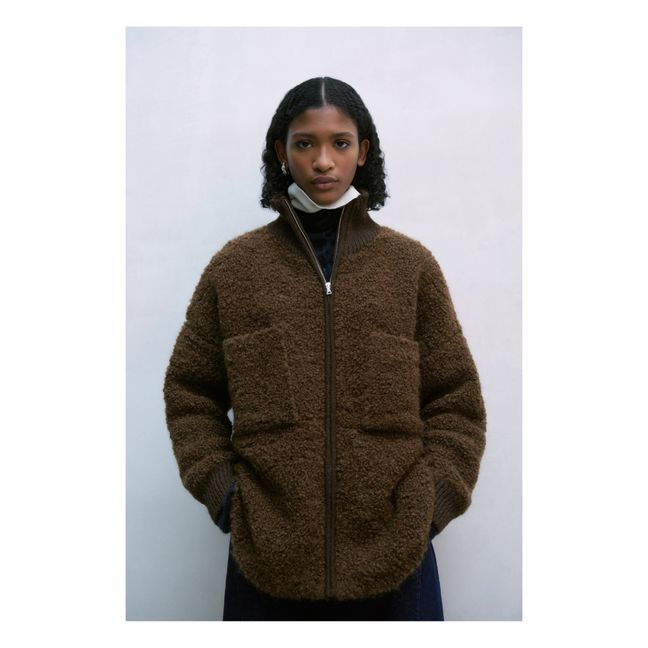 Gilet Laine et Mohair | Marrón