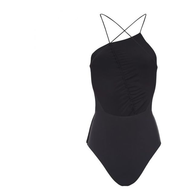 Smocked One-Piece Swimsuit | Black