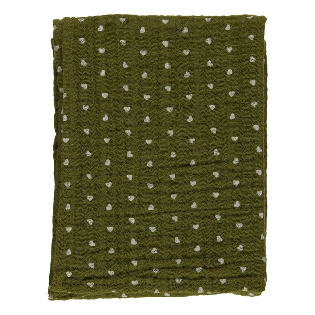 Petit lange Pavot en double gaze de coton | Verde militare