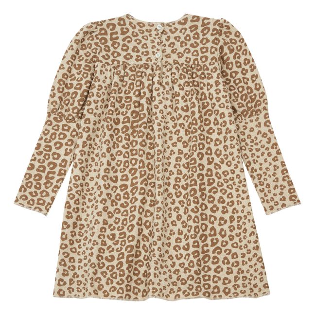 Vestito in Maglia Lurex Leopardato | Beige