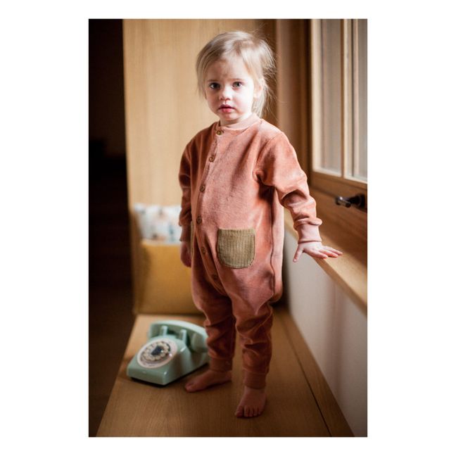 Tuta in velluto Camille | Rosa antico