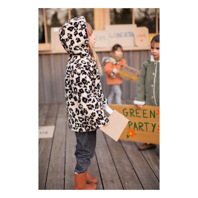 Manteau Façon Fourrure Léopard Moon | Beige