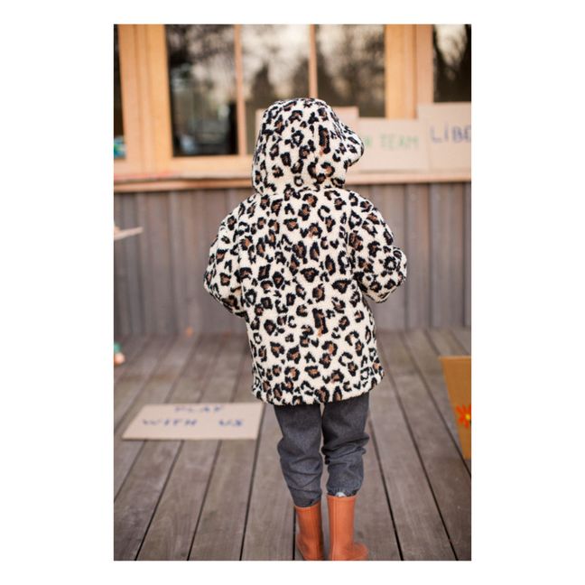 Manteau Façon Fourrure Léopard Moon | Beige