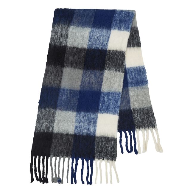 Echarpe Elton Check | Bleu indigo