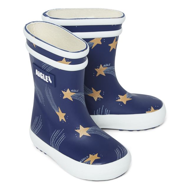 Baby Flac Shooting Stars Rain Boots | Navy blue