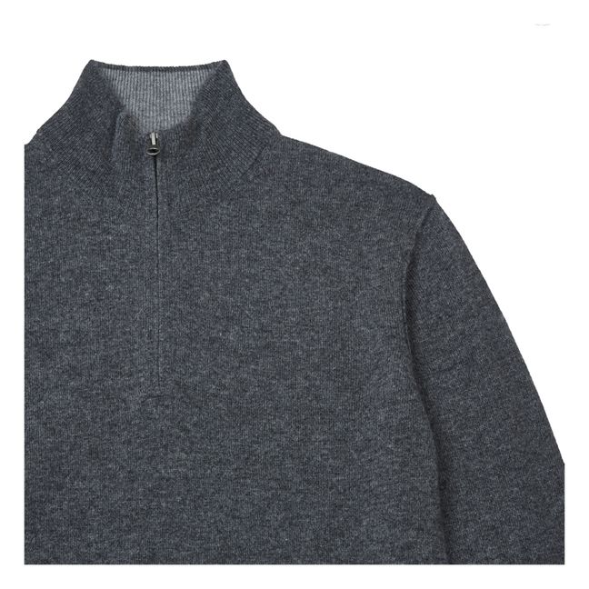 Jersey Trucker de cachemira | Gris jaspeado oscuro