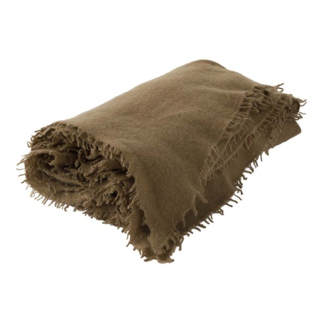 Plaid frangé en cashemire | Bronce