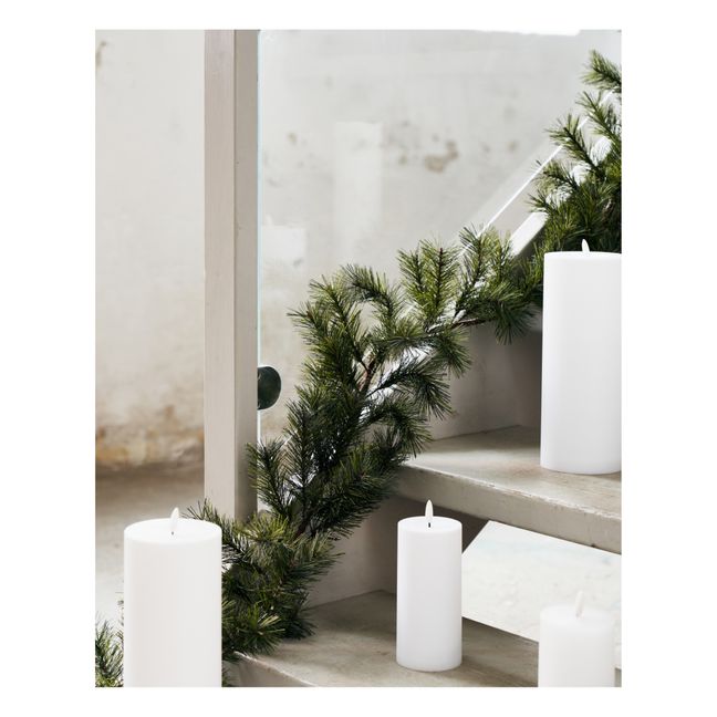 LED-Weihnachtsgirlande aus Tannenholz  | Chromgrün