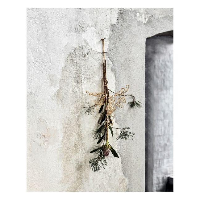 Décoration de Noël feuille Pearl - Lot de 3 | Doré