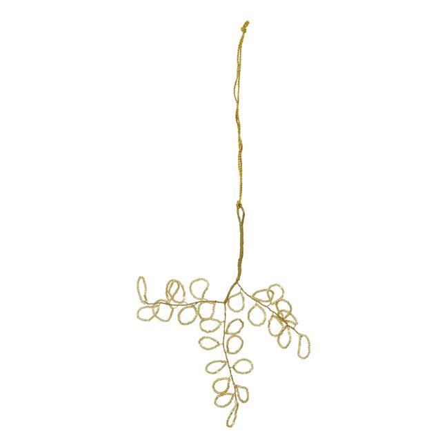 Pearl leaf Christmas decoration - Set of 3 | Gold