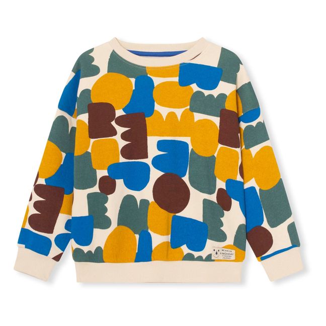Sweat Coton Bio Graphique Lucca | Ecru
