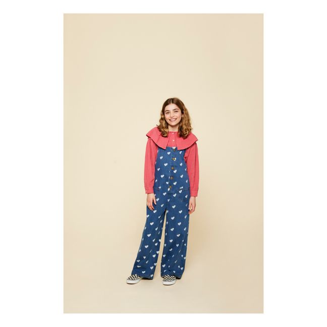 Blouse Colerette Mousseline Coton Bio Berta | Rouge framboise