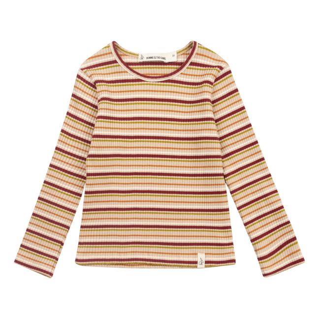 Gestreiftes T-Shirt aus Bio-Baumwolle von Munro | Blassrosa