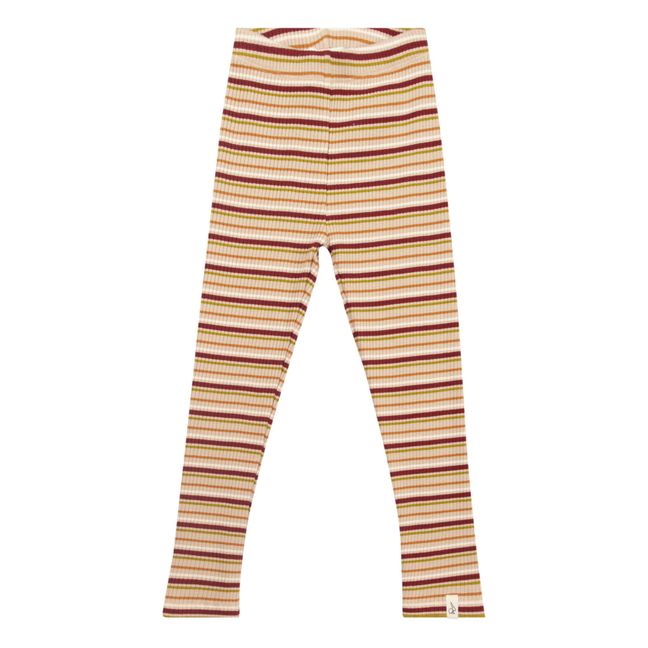 Lyle Striped Organic Cotton Legging | Pale pink