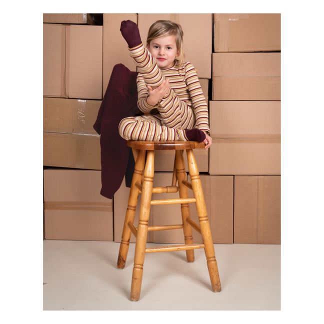 Lyle Striped Organic Cotton Legging | Pale pink
