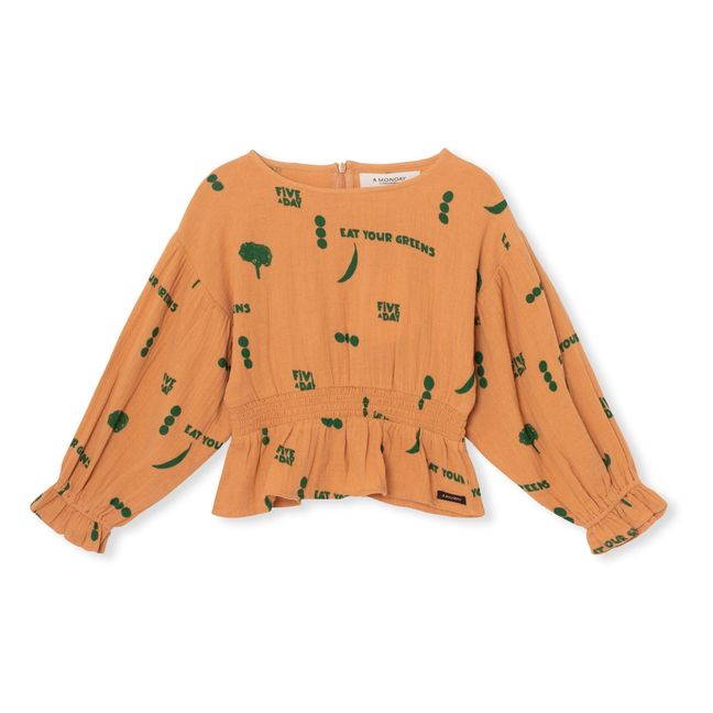 Blouse Mousseline Coton Bio Issy | Naranja