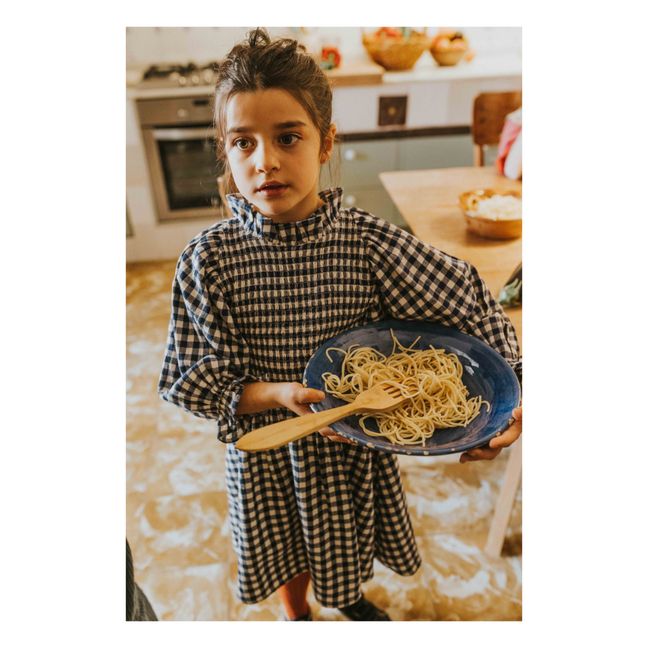 Robe Colerette Carreaux Elin | Bleu