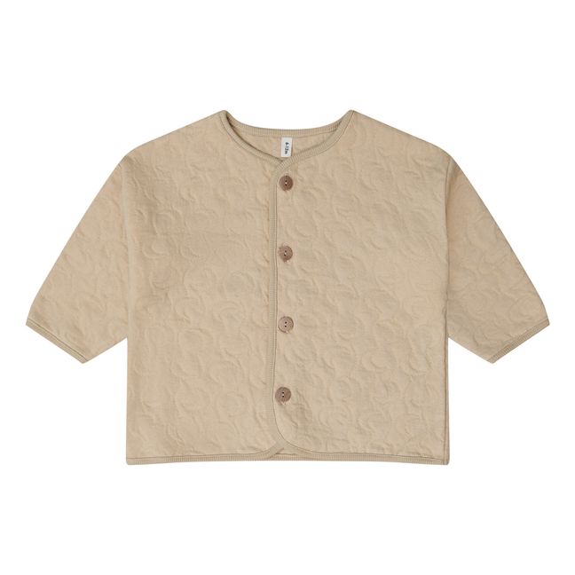Lunes Organic Cotton Quilted Cardigan | Sand